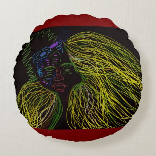 Bright Colored Puppet ラウンドクッション (正面)