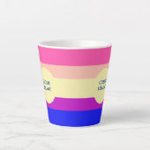 Bright Colored Stripes-夏- カフェラテマグ (正面)