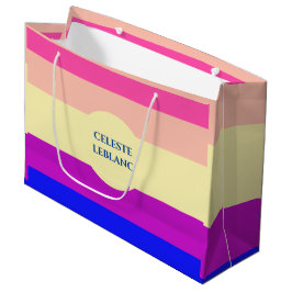 Bright Colored Stripes-夏- ラージペーパーバッグ