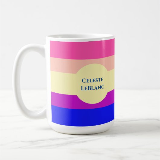 Bright Colored Stripes-Summer- コーヒーマグカップ (左)