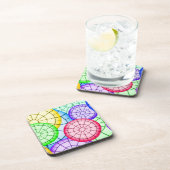 Bright Colorful Abstract Circles Pattern コースター (右側)