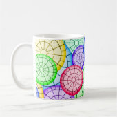Bright Colorful Abstract Circles Pattern コーヒーマグカップ (左)