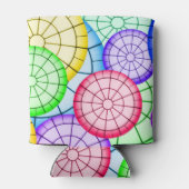 Bright Colorful Abstract Circles Pattern 缶クーラー (裏面)
