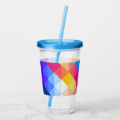 Bright Colorful Abstract Geometric Pattern アクリルタンブラー (裏面)