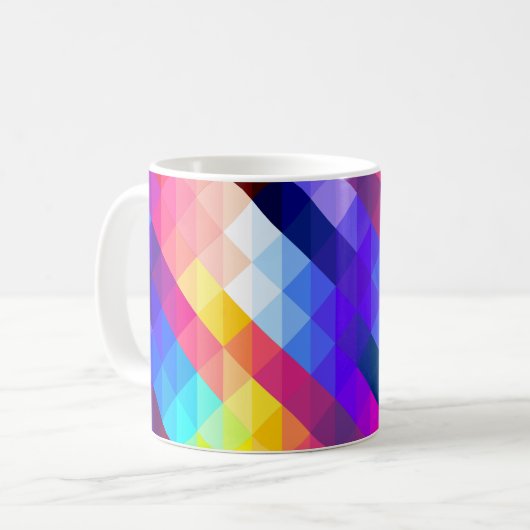 Bright Colorful Abstract Geometric Pattern コーヒーマグカップ (正面左)