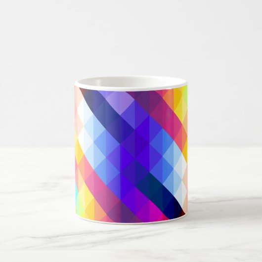 Bright Colorful Abstract Geometric Pattern コーヒーマグカップ (中央)