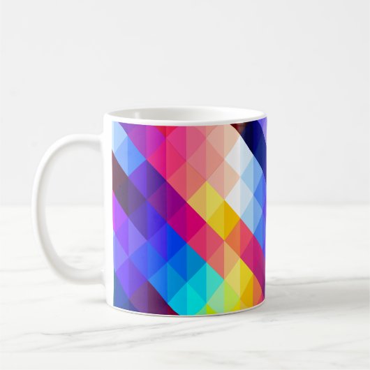 Bright Colorful Abstract Geometric Pattern コーヒーマグカップ (左)