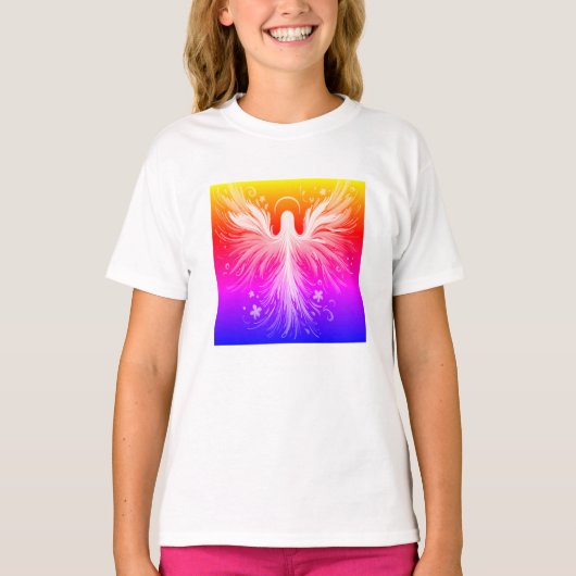 Bright Colorful Angel Design on a Womans' Tシャツ (正面)