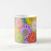 Bright Colorful Busy Chaotic Hippy Flower Pattern コーヒーマグカップ (中央)