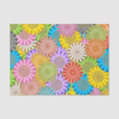 Bright Colorful Busy Chaotic Hippy Flower Pattern 薄葉紙 (正面)