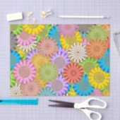 Bright Colorful Busy Chaotic Hippy Flower Pattern 薄葉紙 (クラフト)
