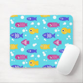 Bright Colorful Cartoon Fish Pattern Blue マウスパッド (マウス)