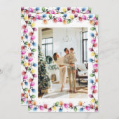 Bright Colorful Christmas Lights Photo シーズンカード (正面/裏面)