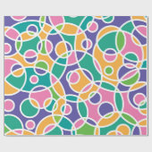 Bright Colorful Crazy Circles Pattern ラッピングペーパー (フラット)