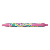 Bright Colorful Crazy Circles Pattern Monogram 黒ボールペン (裏面)