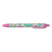 Bright Colorful Crazy Circles Pattern Monogram 黒ボールペン (ボトム)