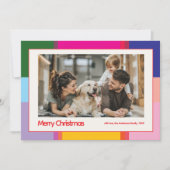 Bright Colorful Family Photo Christmas シーズンカード (正面)