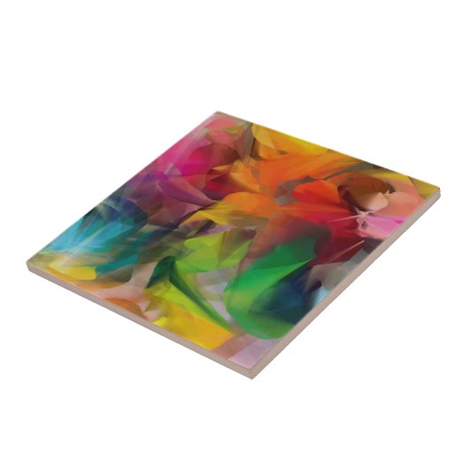 Bright Colorful Feather Art  タイル (側面)