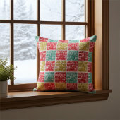 Bright Colorful "HO! HO! HO! Christmas Motif クッション