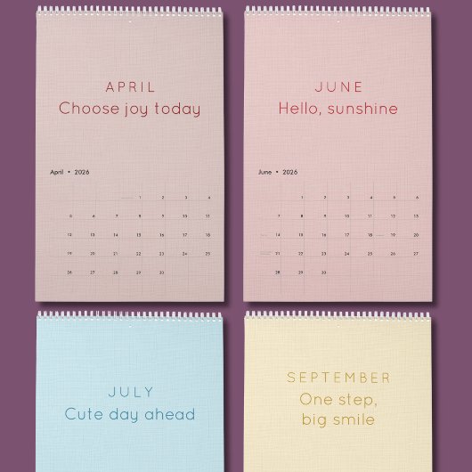 Bright & Colorful Inspiration Wall Calendar カレンダー