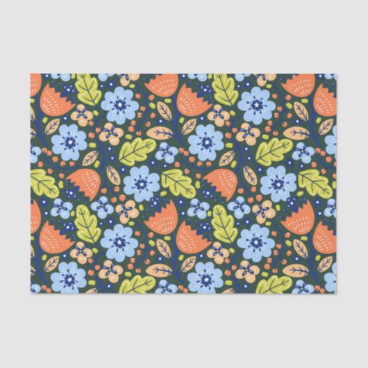 Bright Colorful Modern Pretty Flower Pattern 薄葉紙 (正面)