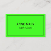 Bright Colorful Neon Green Wedding Event Planner 名刺 (正面)