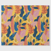 Bright colorful pattern with tropical leaves, ber ラッピングペーパー (フラット)