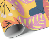 Bright colorful pattern with tropical leaves, ber ラッピングペーパー (ロールコーナー)