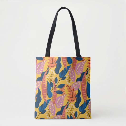 Bright colorful pattern with tropical leaves,berri トートバッグ (正面)