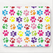 Bright Colorful Paw Prints Pattern マウスパッド (正面)