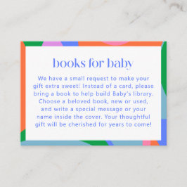 Bright Colorful Playful Abstract Baby Shower Books エンクロージャーカード
