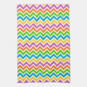 Bright Colorful Rainbow Chevron Pattern キッチンタオル (縦)
