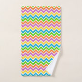 Bright Colorful Rainbow Chevron Pattern バスタオルセット (ハンドタオル)