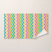 Bright Colorful Rainbow Chevron Pattern バスタオルセット (ハンドタオル)
