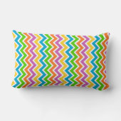 Bright Colorful Rainbow Chevron Pattern ランバークッション (裏面)