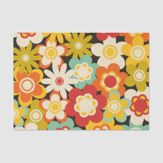 Bright Colorful Retro Cute Floral Pattern 薄葉紙