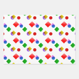 Bright Colorful Royal Blue and Green ラッピングペーパーシート