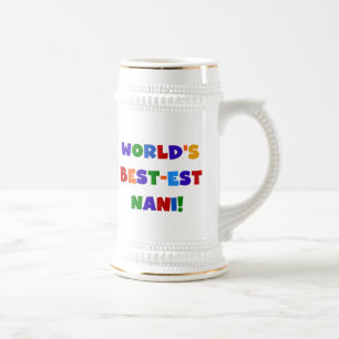 Bright Colors 最高の Est Nani Tシャツとギフト ビールジョッキ
