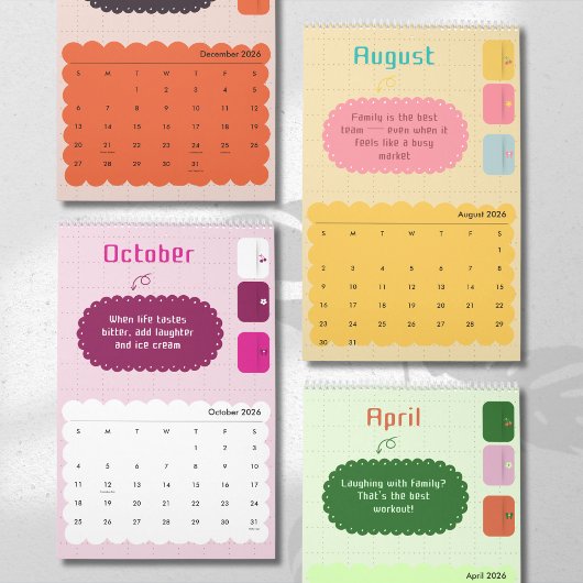 Bright Colors & Cheerful Inspiration Calendar カレンダー