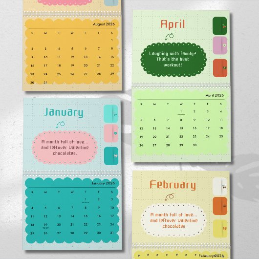 Bright Colors & Cheerful Inspiration Calendar カレンダー