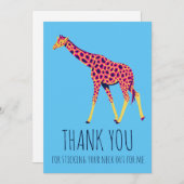 Bright colors giraffe thank you card サンキューカード (正面/裏面)