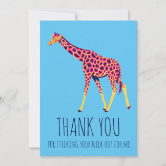 Bright colors giraffe thank you card サンキューカード