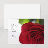 Bright Colors Red Rose Your Text Flat Card (正面/裏面)
