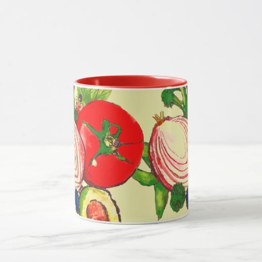 Bright Colors Vegetables Art  マグカップ (中央)