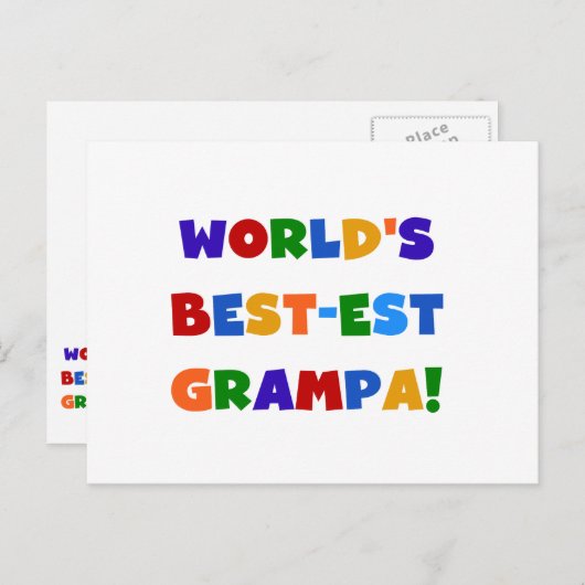 Bright Colors Worldで最も高いグラマ最高のパ・ギフト ポストカード (正面/裏面)