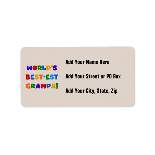 Bright Colors Worldで最も高いグラマ最高のパ・ギフト ラベル (正面)