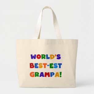 Bright Colors Worldで最も高いグラマ最高のパ・ギフト ラージトートバッグ