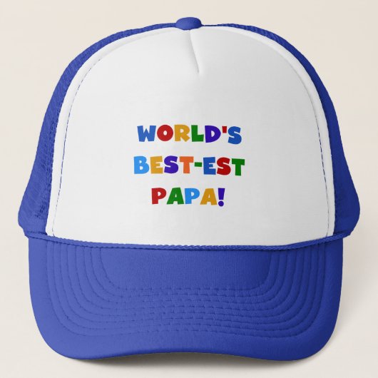 Bright Colors World's 最高の Papa Tシャツ&ギフト キャップ (正面)