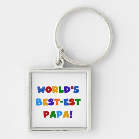 Bright Colors World's 最高の Papa Tシャツ&ギフト キーホルダー (正面)