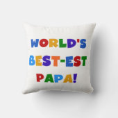 Bright Colors World's 最高の Papa Tシャツ&ギフト クッション (裏面)
